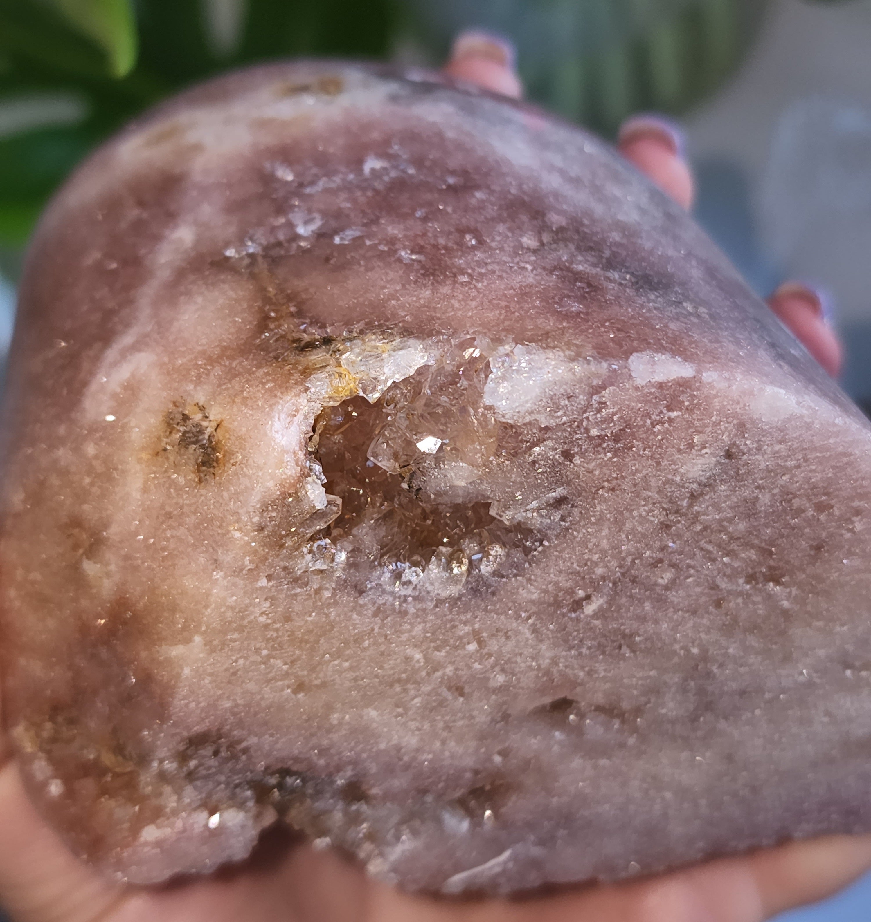 Pink Amethyst Geode Stand