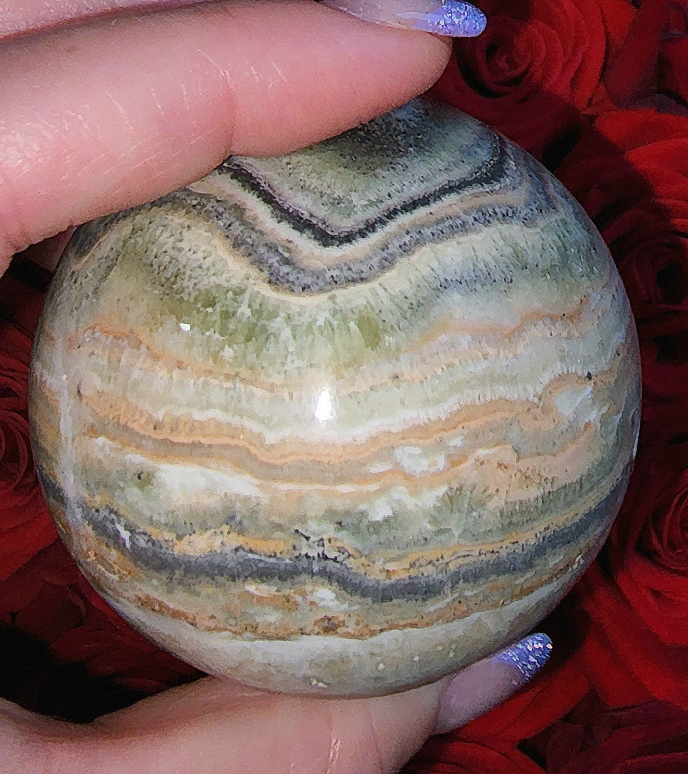 Green Aragonite Sphere