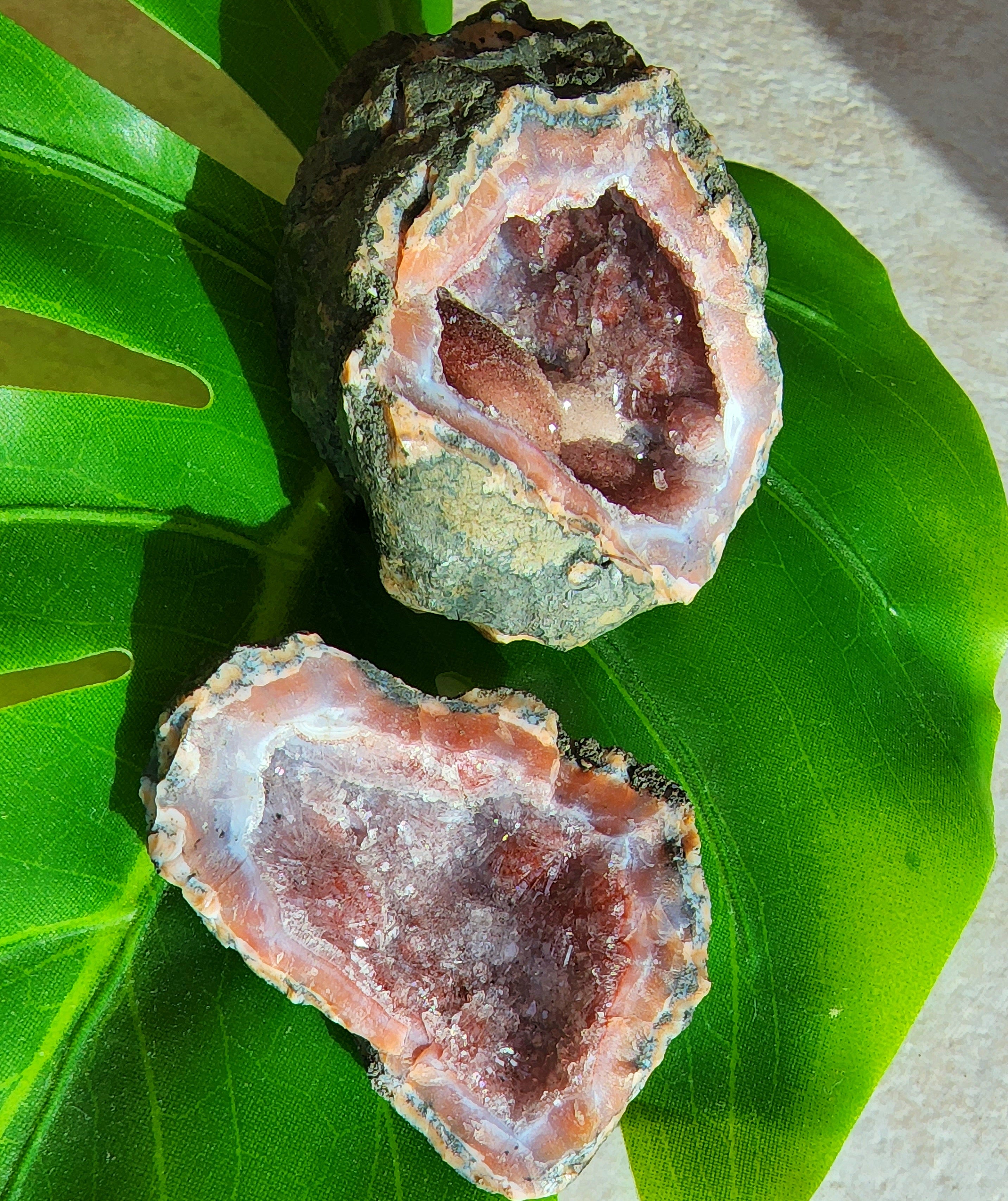 Stalactite Agate Quartz pair