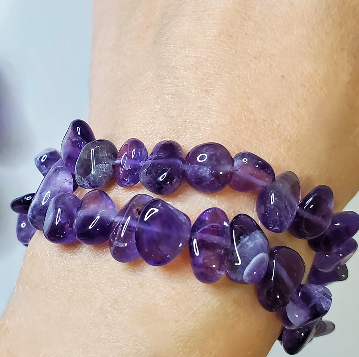 Dark Amethyst Chips Bracelet